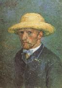 Self-Portrait with Straw Hat (nn04) Vincent Van Gogh